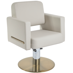 Ivory & Gold Cube Salon Styling Chair by SEC
