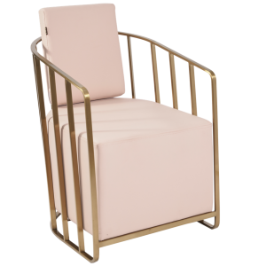 Pink & Gold Caged Salon Waiting Seat by SEC