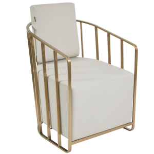 Ivory & Gold Caged Waiting Chair by SEC