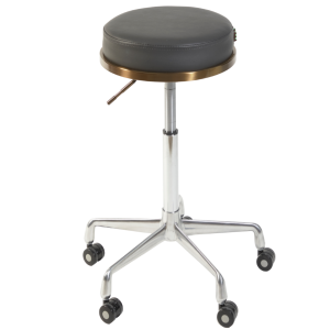 Copper & Charcoal Round Salon Stool by SEC