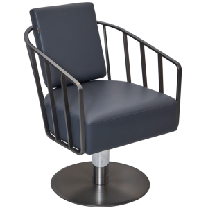 Midnight Blue & Graphite Caged Salon Styling Chair by SEC