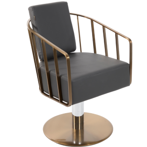 Charcoal & Copper Caged Salon Styling Chair by SEC