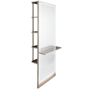 Gold Styling Unit with Storage and Large Shelf by SEC