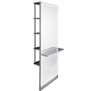 Silver Styling Unit with Storage and Large Shelf by SEC