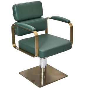 Green & Gold Square Salon Styling Chair by SEC