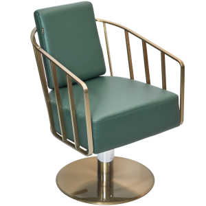 Green & Gold Caged Salon Styling Chair by SEC