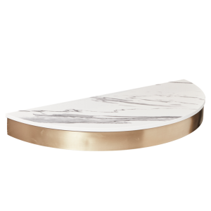 The Bali Styling Shelf - Gold with White Patterned Stone Top by SEC