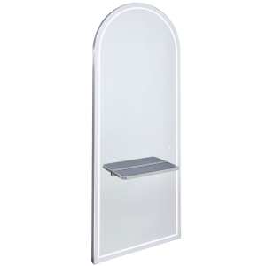 Silver Full Length Arched Salon Mirror with Shelf by SEC