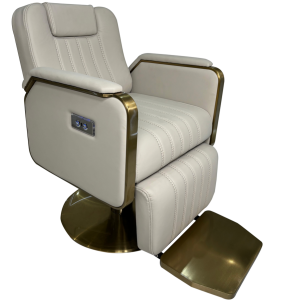 The Electric Beauty Recliner With Metal Detailing - Ivory & Gold By SEC