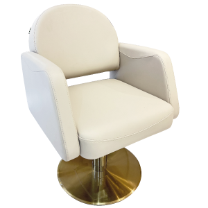 Ivory & Gold Curved Cube Styling Chair by SEC