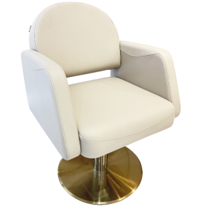 Ivory & Gold Curved Cube Styling Chair by SEC