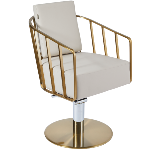 The Willow Salon Styling Chair - Ivory & Gold by SEC