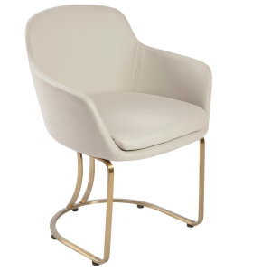The Dotti Client Chair - Ivory & Gold by SEC