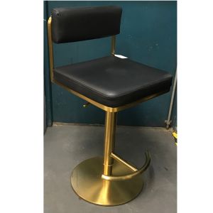 CL26E - The Mia Make-Up  Stool - Black & Gold by SEC -  CLEARANCE
