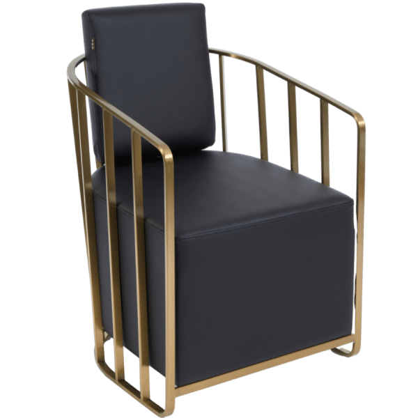 The Willow Salon Waiting Seat - Black & Gold by SEC