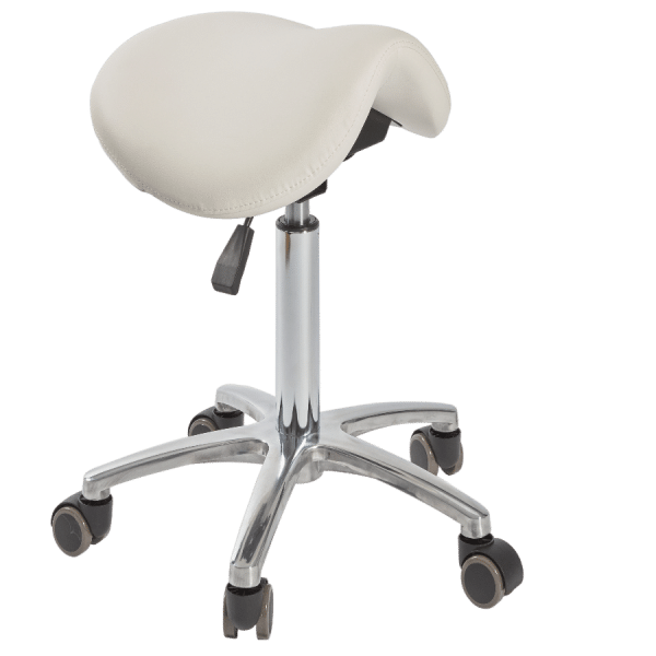 The Sadie Salon Saddle Stool - White by SEC