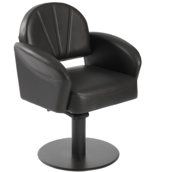 The Rubi Salon Styling Chair With Stitching - Midnight Black By SEC