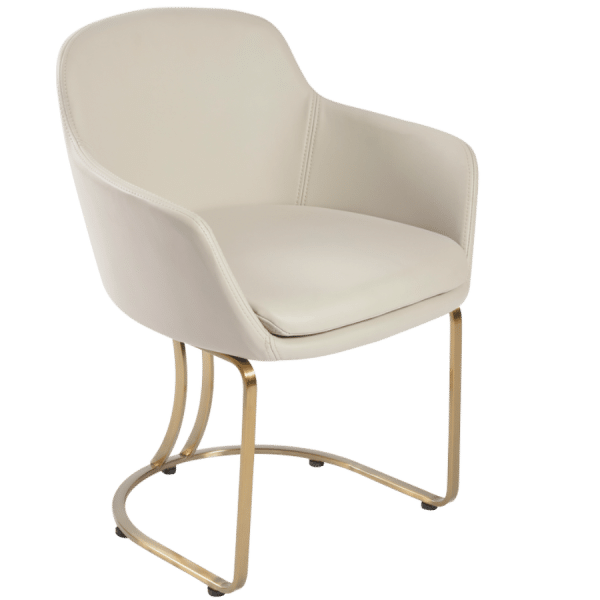 The Dotti Client Chair - Ivory & Gold by SEC