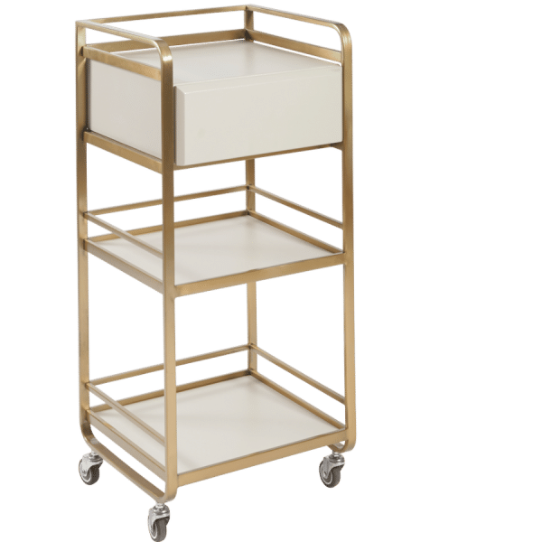 The Halli Beauty Trolley - Ivory & Gold by SEC