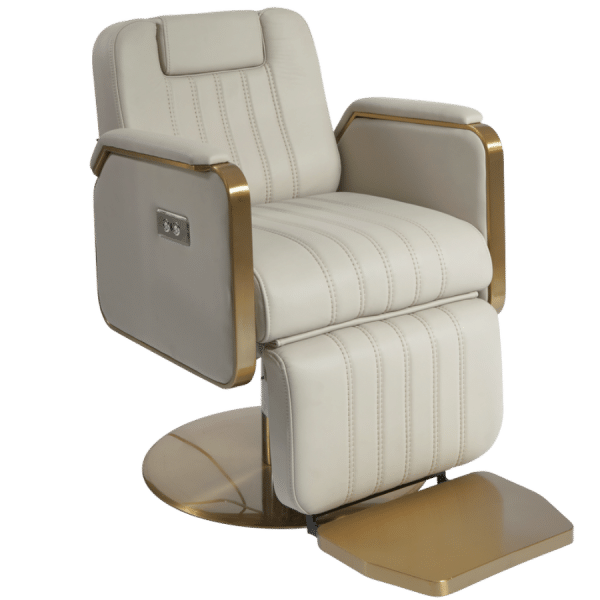 The Hollie Electric Reclining Chair - Ivory & Gold By SEC