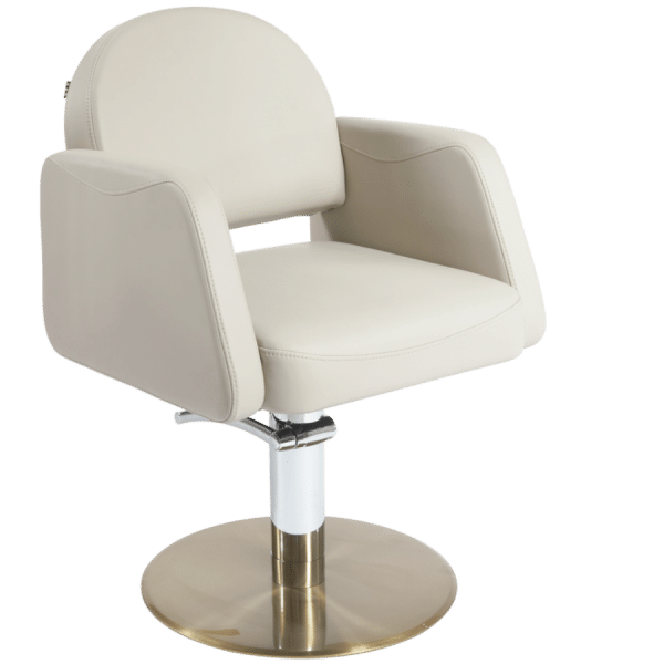 The Daffi Salon Styling Chair - Ivory & Gold by SEC