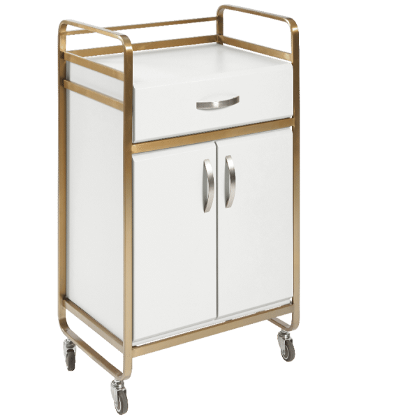 The Nyomi Beauty Trolley - White & Gold by SEC