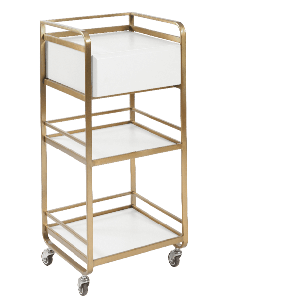 The Halli Beauty Trolley - White & Gold by SEC