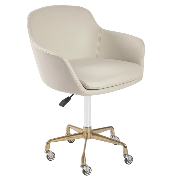 The Sammi Salon Nail Tech Stool - Ivory & Gold by SEC