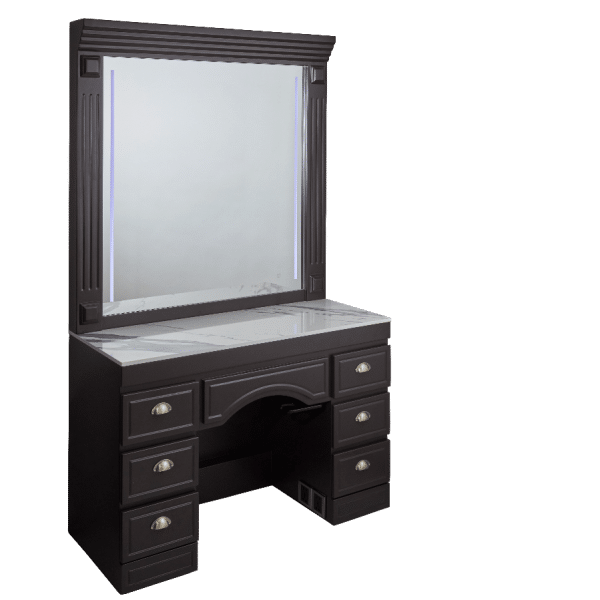 The Brazil Barber Unit - Brown with White Pattern Natural Stone Top by BEC
