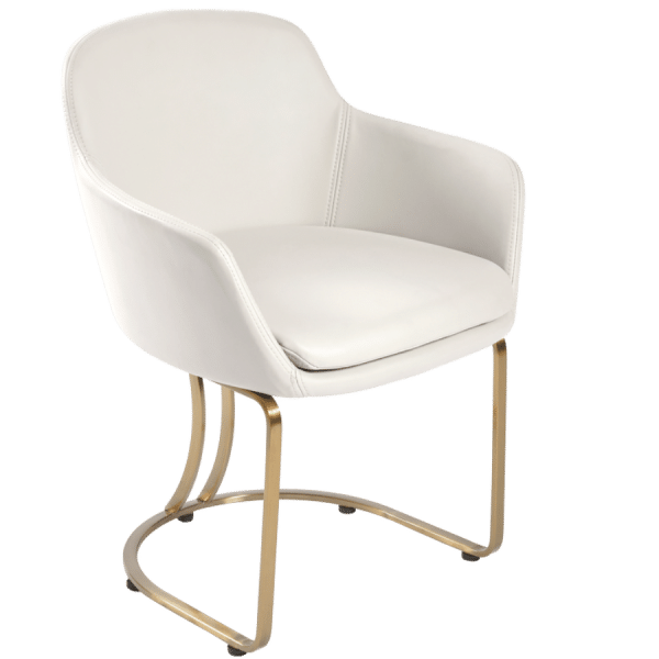 The Dotti Client Chair - White & Gold by SEC