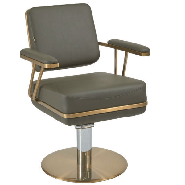 The Jasmine Salon Styling Chair - Khaki & Gold by SEC