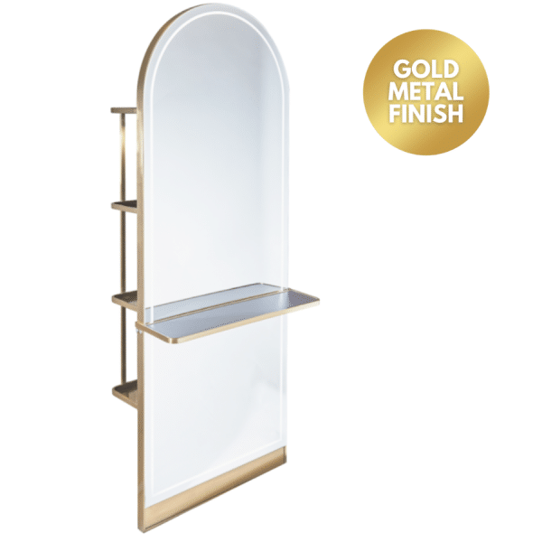 The Milan Styling Unit with Storage and Shelf - Gold by SEC