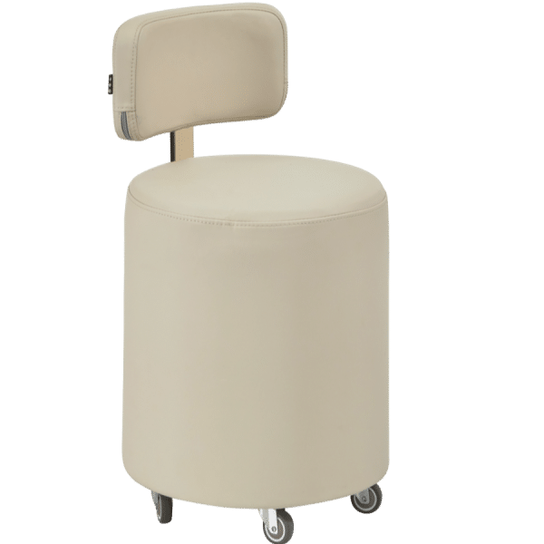 The Cami Salon Stool without Arms - Ivory & Gold by SEC