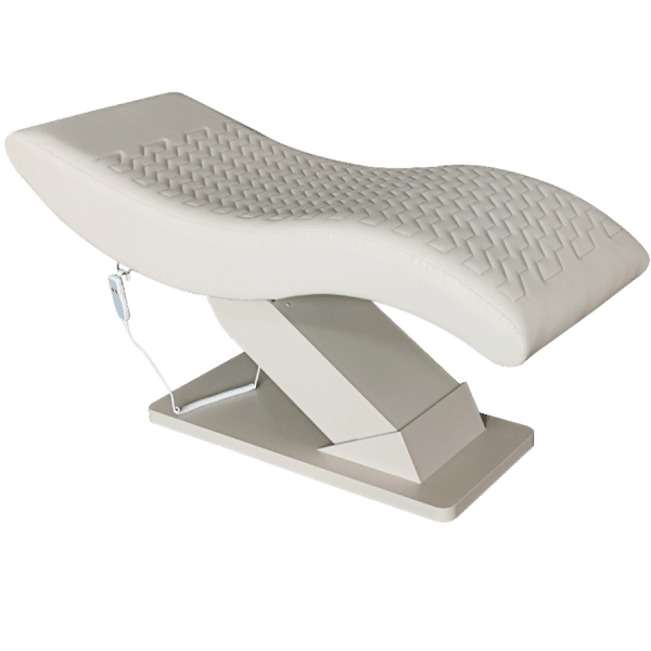 The Hourglass Lash Bed with Electric Height Adjustable Base - Pure Ivory by SEC