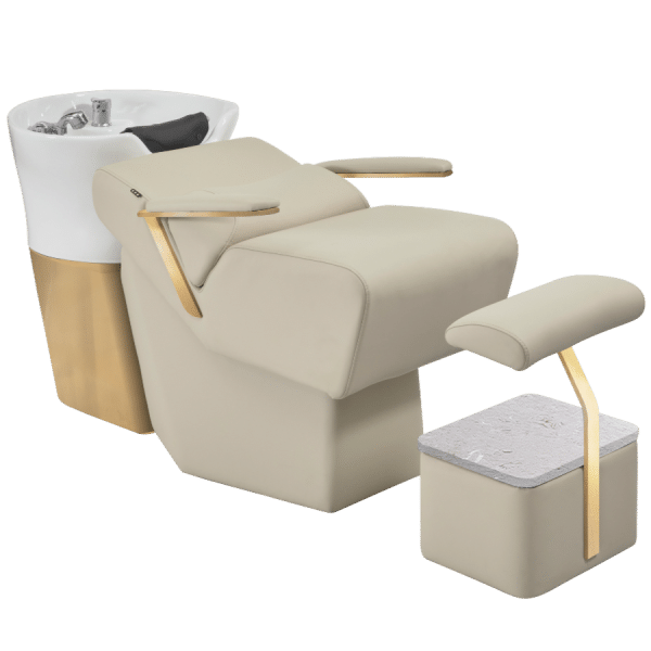 The Levi Laydown Salon Backwash Unit - Ivory & Gold by SEC