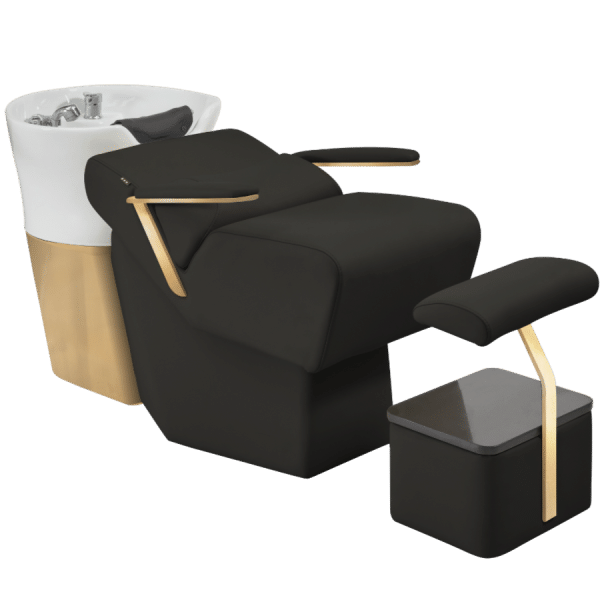 The Levi Laydown Salon Backwash Unit - Black & Gold by SEC