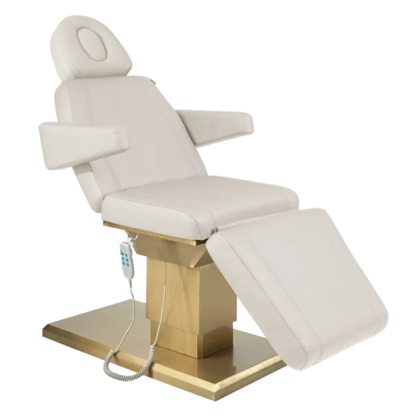 The Cassi Electric Beauty Chair - Ivory & Gold