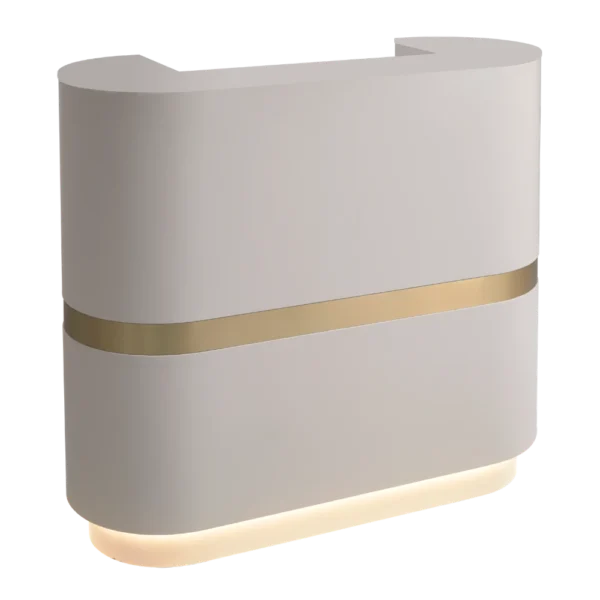 The Coco Desk - Ivory & Gold with Painted Top