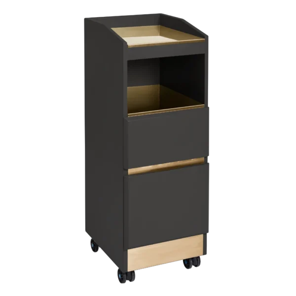 The Cubic Salon Trolley - Charcoal Black & Gold