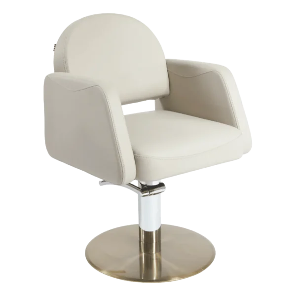 The Daffi Salon Styling Chair - Ivory & Gold