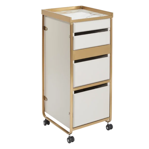 The Diamond Salon Trolley - Ivory & Gold
