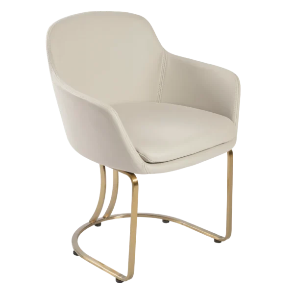 The Dotti Client Chair - Ivory & Gold