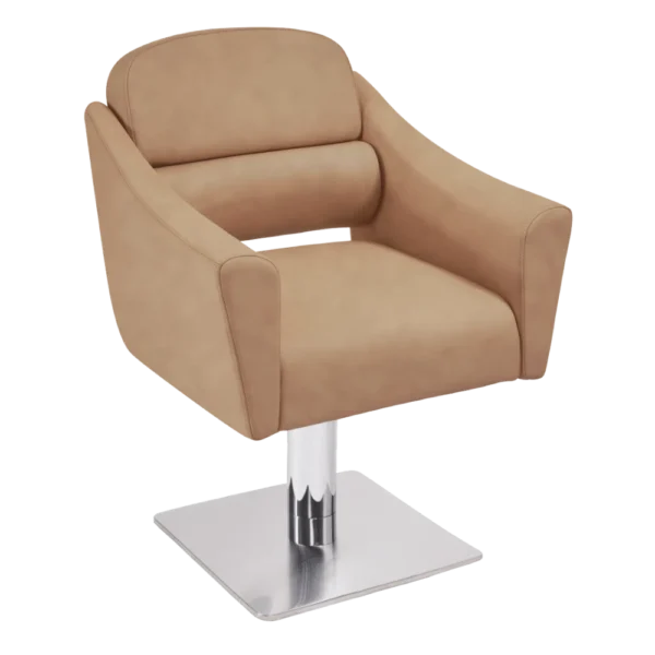 The Ferni Salon Styling Chair - Tan & Silver