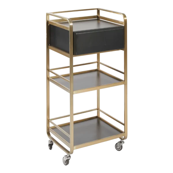 The Halli Beauty Trolley - Black & Gold