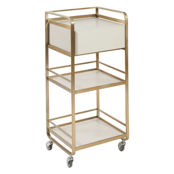 The Halli Beauty Trolley - Ivory & Gold