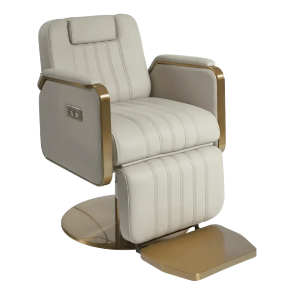 The Hollie Electric Reclining Chair - Ivory & Gold