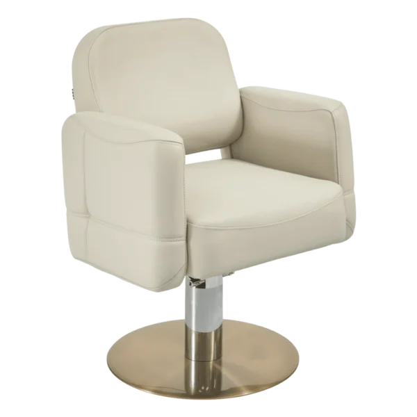 The Indie Salon Styling Chair - Ivory & Gold