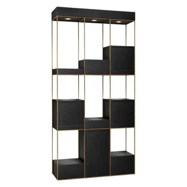 The Kehlani Freestanding Retail Unit - Black & Gold