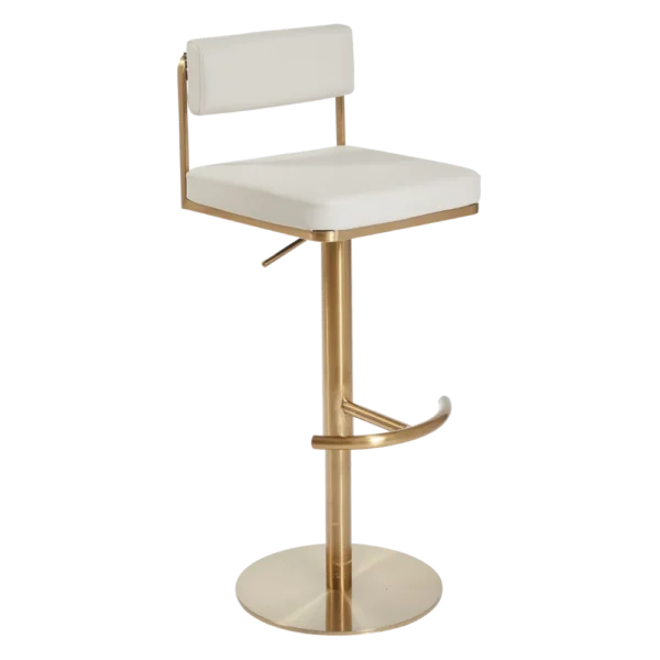 The Mia Make Up Stool - Ivory & Gold