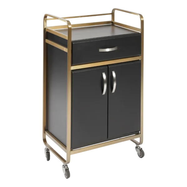 The Nyomi Beauty Trolley - Black & Gold